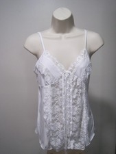 Lace Eyelet Camisole White Floral Stretch, Spaghetti Stapes, Women's Size Small