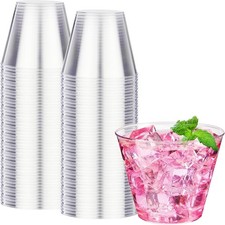 9 oz Clear Plastic Cups 100 packs, Perfect for Parties, Wedding