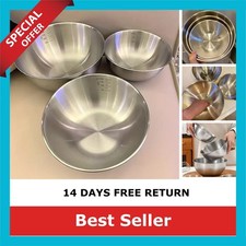 Stainless Steel Mixing Bowl Set 3 Piece Nesting Non-Slip Dishwasher Safe