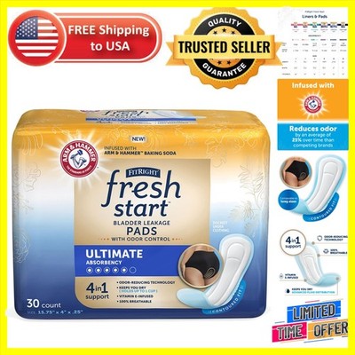 Postpartum & Bladder Leakage Pads - 30 Count with Odor Control & Vitamin E Care