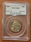 1964 25C Washington Quarter PCGS MS66 Beautiful Toning