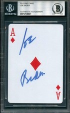 PRESIDENT JOE BIDEN SIGNED AUTOGRAPH BECKETT ENCAPSULATED ACE PLAYING CARD RARE!
