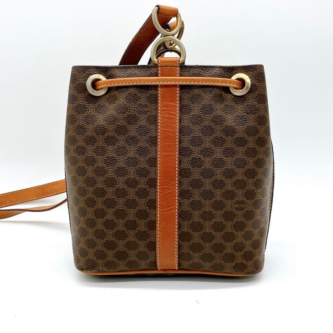 CELINE Shoulder Bag Macadam Pattern Drawstring PV… - image 12