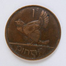 1933 Irish One Penny Coin Old Vintage Ireland 1d