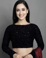 Black Party Wear Full Sleeves Blouse Designer Bollywood Ready To Wear Choli