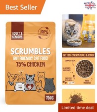 All-Natural 750g Chicken Dry Food for Adult & Senior Cats - High Protein 13.32 per kilo