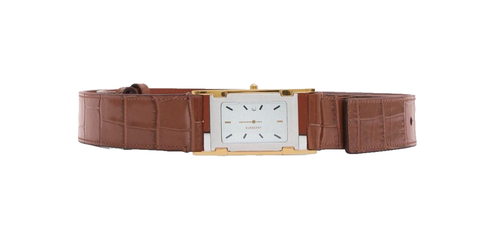 BURBERRY Men Faux Watch Leather Croc Effect Belt Size 85 RRP £650 NEW BOX
