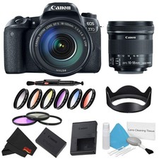 Canon EOS 77D DSLR Camera 18-135mm Lens Bundle w/ 9 Piece Filter Kit Bonus 10