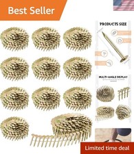 Electro Galvanized 15 Degree Round Head Roofing Nails - 1-1/4 inch, 3600 Pack