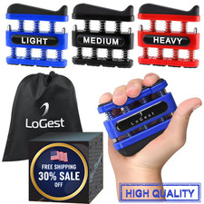 3 Pack Finger Strengthener Hand Grip Exerciser Forearm Workout Therapy Climbing.