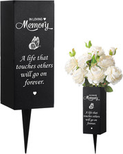 Cemetery Vases for Grave Metal Flower Holder with Spikes Memorial Funeral Graves