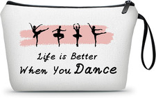 Ballet Dance Recital Gifts for Girls Women - Makeup Bag Cosmetic Bags for Da