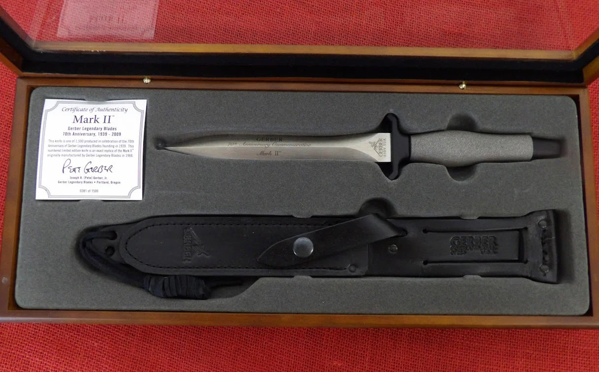 Gerber Mark II Knife 70th Anniv 2009 Gray Cat's Tongue S30V Limited
