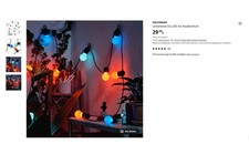 SOLVINDEN IKEA 12er LED Lichterkette draußen/drinnen 8.4 m Garten Deko OVP 29,99