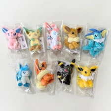 full complete Pokemon  Plush Key Chain Stuffed Toy Eevee ＆Evolutions  Japan New