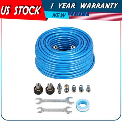 #ad #ad 5800PSI Pressure Washer Sewer Jet Kit 100ft 1 4quot; Upgraded PU Hose Blue New $55.89