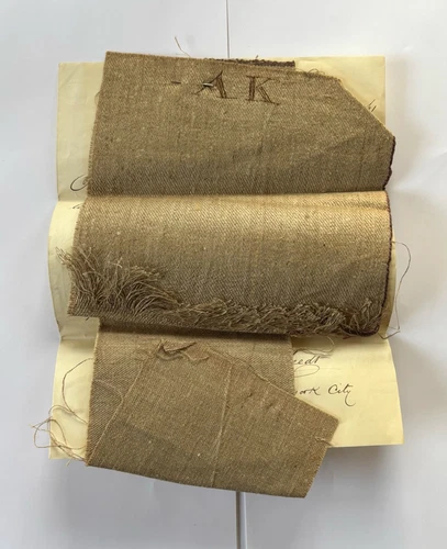 1861 Letter with Linen Cloth Samples for Army Pants Civil War