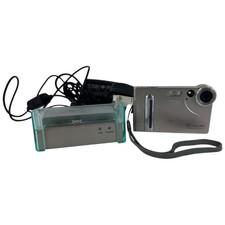 Casio Exilim Wearable Card Camera Silver EX-S2 & USB Cradle CA-20 Charger Used