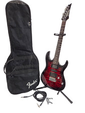 Ibanez GIO GRX70QA Electric Guitar Transparent Red Burst With Fender Bag