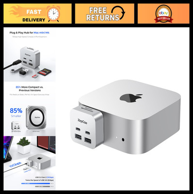 MiniPack Expansion Dock for Mac mini | 6-Port USB-C Hub, Dual 10Gbps Adapters, S