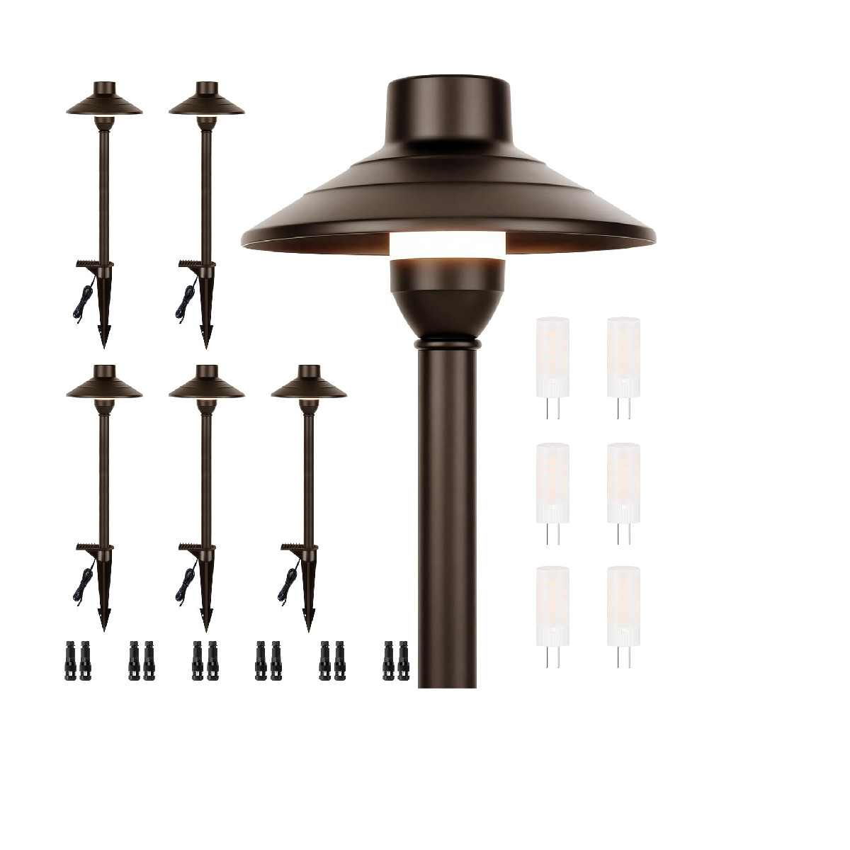 Solar Landscape Path Lights with Replaceable G4 Bulb