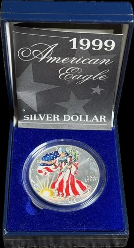 1999 American Eagle Walking Liberty $1 Silver Dollar 1 oz 999 Color Uncirculated