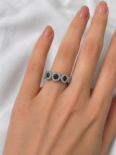10K Fancy Lab-Diamond Ring White Gold