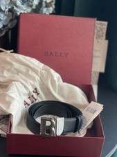 bally man belt black terrier pesante 250  new with box and Dust bag