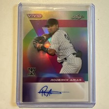 RODERICK ARIAS 2024 Leaf Vivid Navy Blue Prismatic XRC Auto 7/7 Yankees