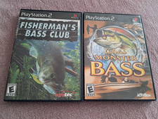 2 Used Playstation 2 games-Cabelas Monster Bass&Fisherman's Bass Club
