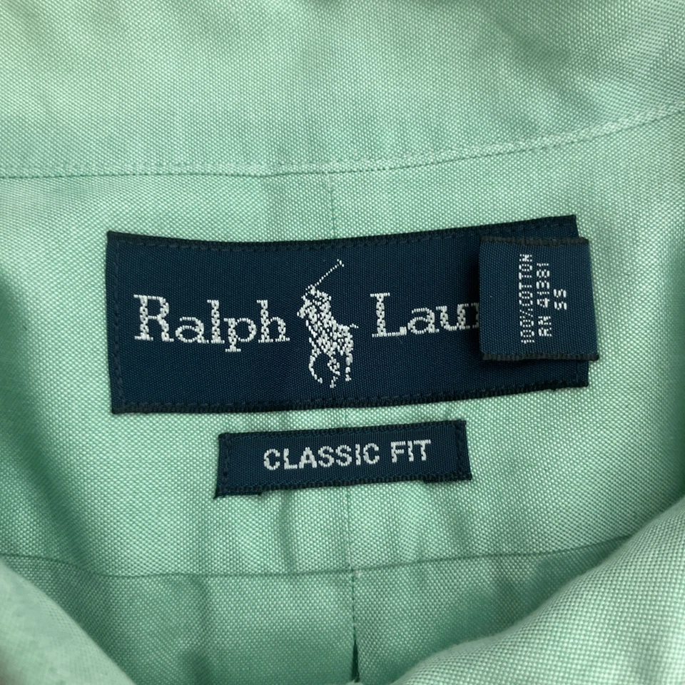 Camisa Ralph Lauren Calce Clásico Manga Larga Abotonada 18 36/37 Verde Claro Foto 2 de 4