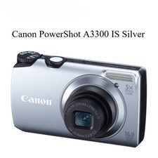 Canon PowerShot A3300 IS Digital Camera 16MP 5x Optical Zoom Silver Auto Focus
