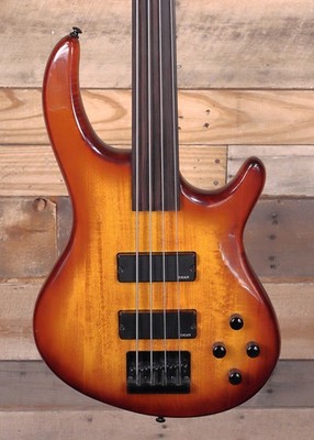 Dean Edge 4-String Fretless Bass Guitar Amber Burst ''Good Condition''
