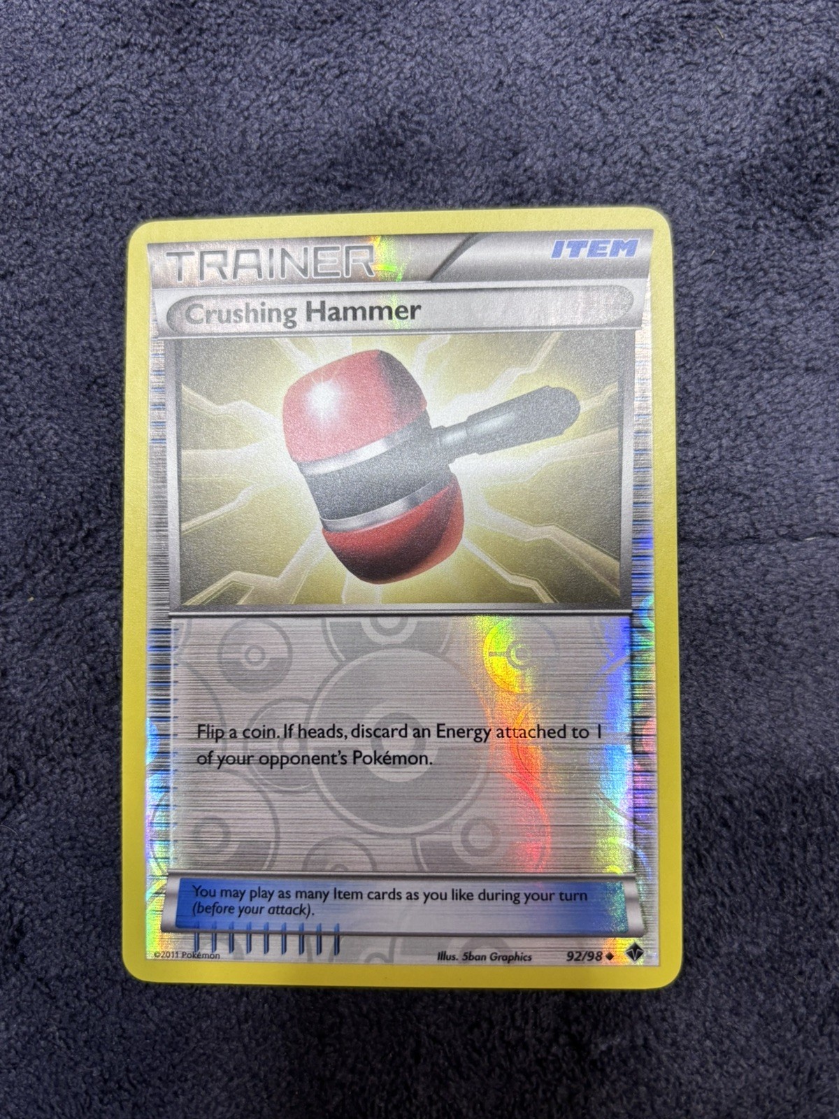 Pokemon Emerging Powers 92/98 Card Crushing Hammer  NM
