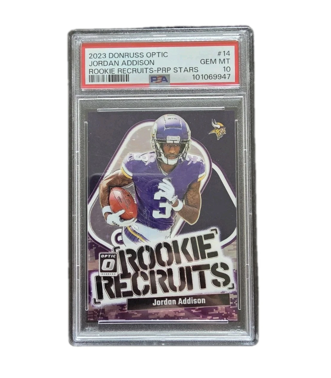 Jordan Addison Panini Donruss Optic Rookie Recruits #14 Purple Stars