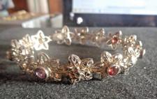 Sterling Silver Multi Color Gemstone Floral Design 22 Gram Bracelet