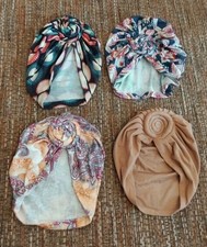 Haube Kopfhaube Hijab Kopftuch Damen Beige Blau Schwarz Gemustert Islam Muslim