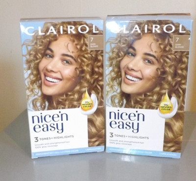 Lot Of 2 Clairol Nice 'N Easy Permanent Natural Look Hair Color #7 Dark Blonde