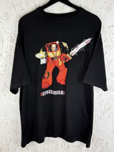 Vintage 1996 Space Hulk Warhammer 40K Games Workshop T-Shirt Black Size XL 90s