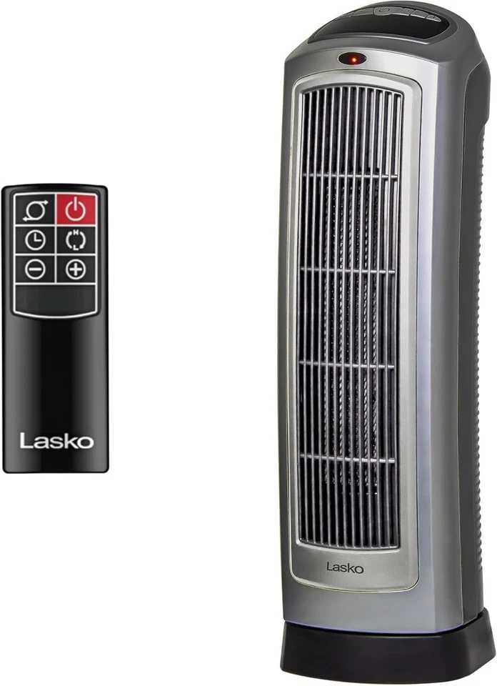 Quiet Tower Heater, Adjustable Thermostat, Remote Control - Image 3 of 4