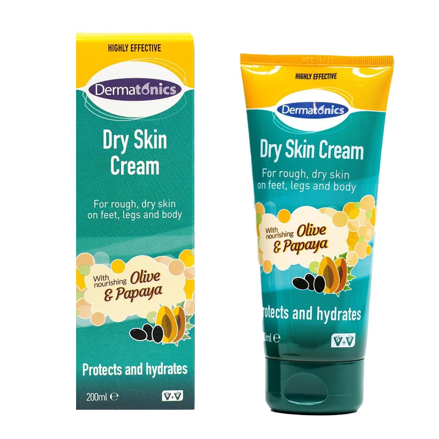 Dermatonics Moisturising Skin Cream 200ml - 10% Urea Olive Oil - Feet Legs Body