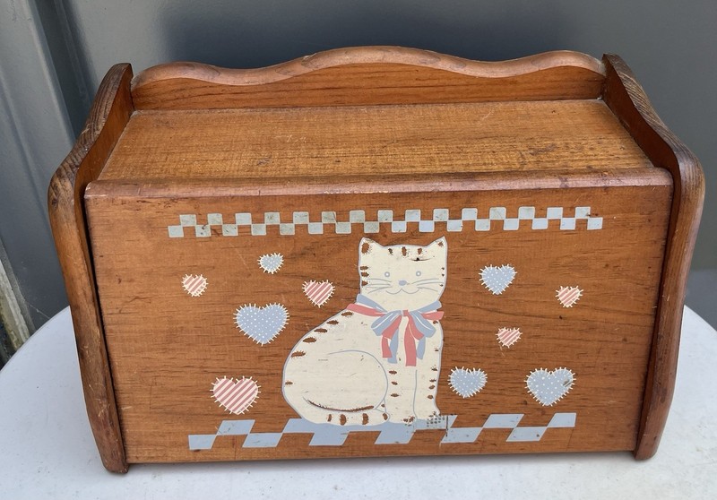Vintage Country cat  Bread Box Cottagecore Grandmacore 80's/90's Theme Kitchen