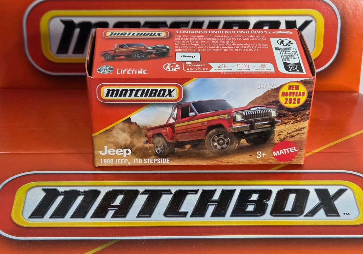 1980 Jeep J10 Stepside 34/125 Matchbox 2026 POWER GRABS JHP93 NEW