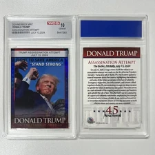 Donald Trump Merrick Mint 2024 Assassination Attempt Gem Mint 10 Card NEW