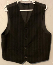 Boy Size 5 Sleeveless Formal Vest Black Stripe Dockers