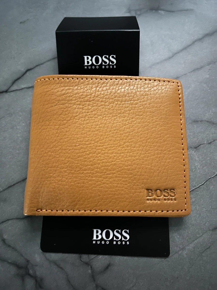 Hugo boss cheap brown leather wallet