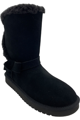 Koolaburra by UGG Suede Bow Short Boots Arlena Stone Black | eBay