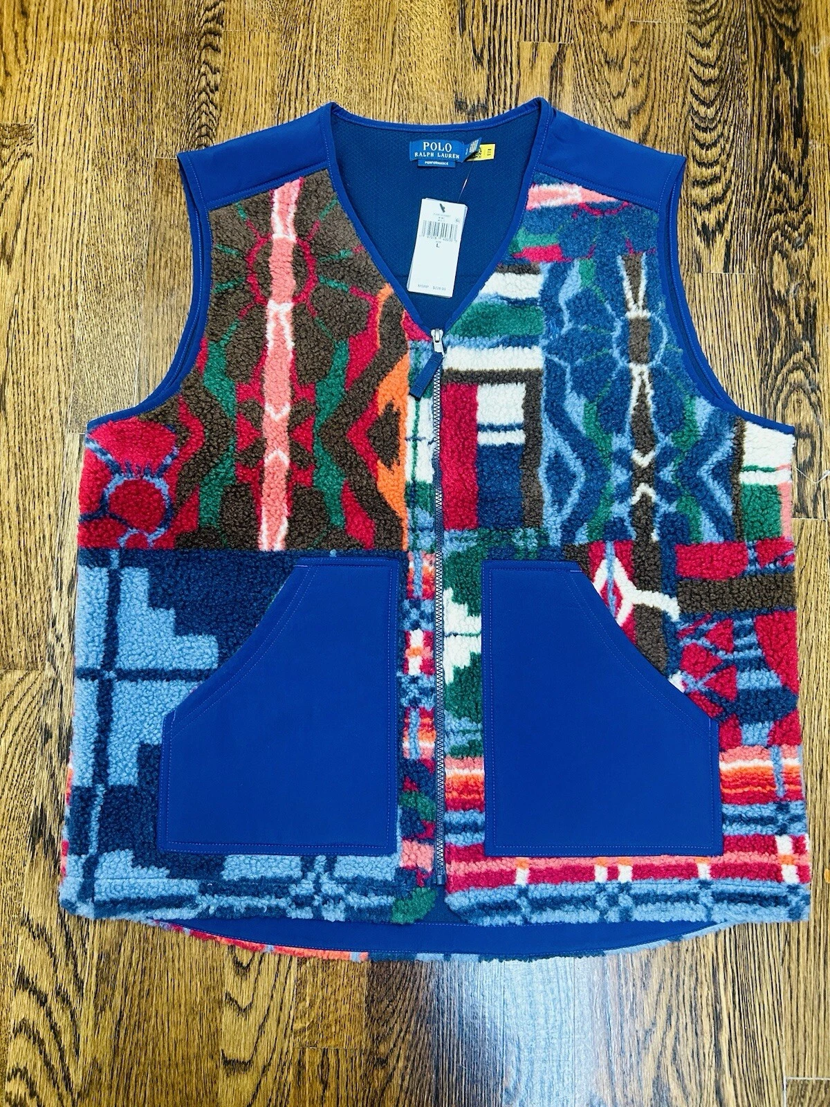 Polo Ralph Lauren homme sud ouest aztèque patchwork graphique gilet polaire grand