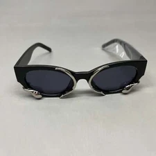 APPASSAL Vintage Metal Snake Sunglasses Black Frame/Grey Lens AP3621 (New)
