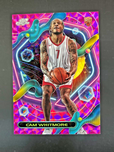 2023-24 Topps Cosmic Chrome Cam Whitmore PINK GALAXY Refractor RC SP Rockets 168